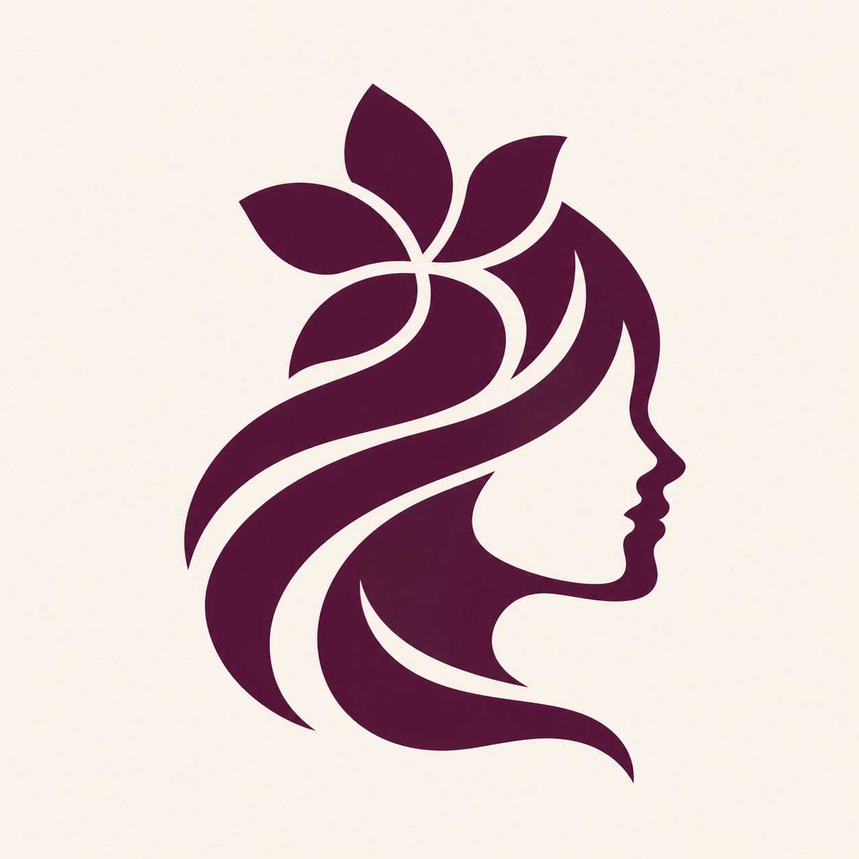 Deep Plum Floral Profile Icon